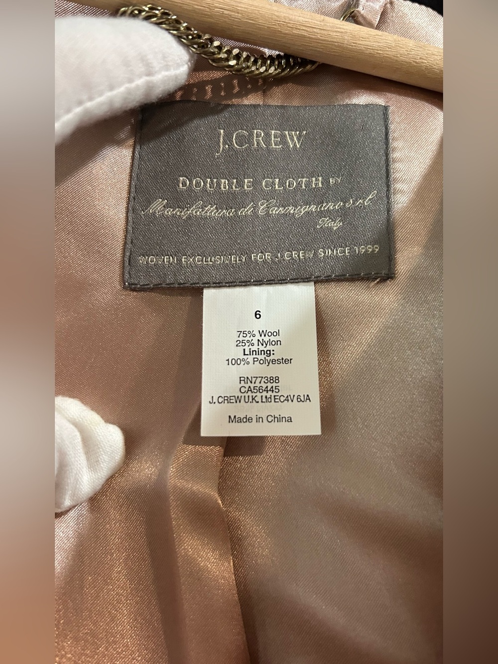 298$J.Crew Double Cloth Moto Jacket Beige Stone Blush Pink Wool Size 6 NWOT - Picture 5 of 13